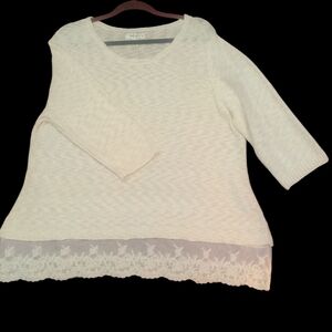 Dressbarn Cream Knit Sweater